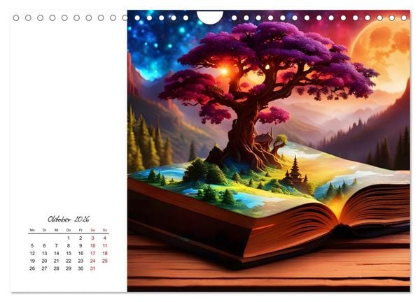 Produktbild: Fantastische surreale B&uuml;cherwelten (Wandkalender 2026 DIN A4 quer), CALVENDO Monatskalender