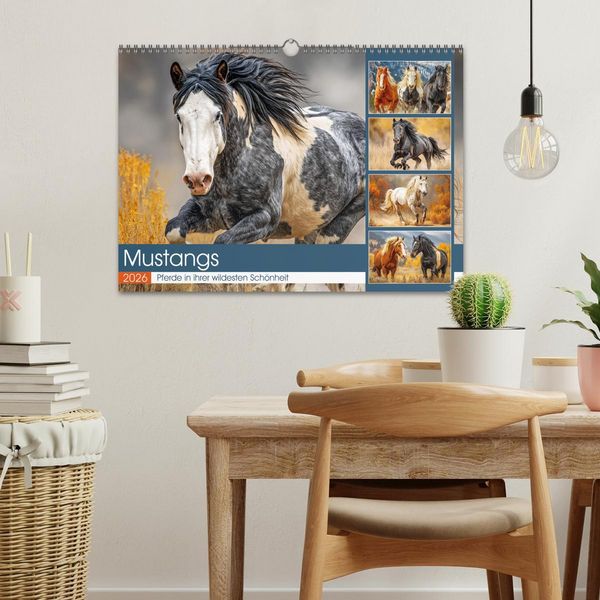 Produktbild: Mustangs. Pferde in ihrer wildesten Sch&ouml;nheit (Wandkalender 2026 DIN A3 quer), CALVENDO Monatskalender