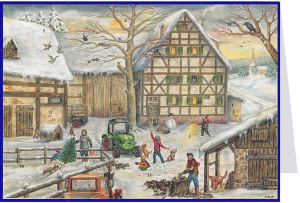 Produktbild: Postkarten-Adventskalender "Winter auf dem Bauernhof"
