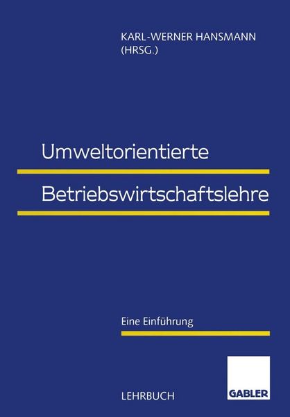 Produktbild: Umweltorientierte Betriebswirtschaftslehre