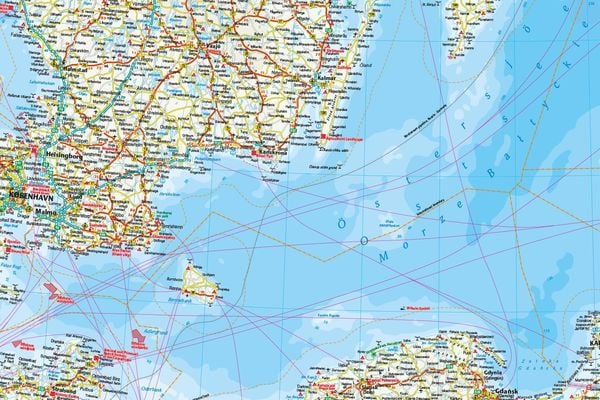 Reise Know-How Landkarte Ostsee (1:1.300.000) mit Stadtplänen Danzig, Helsinki, Kopenhagen, Riga, St. Petersburg, Stockholm, Tallinn
