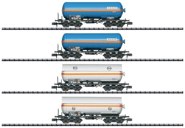 MiniTrix 15538 N 4er-Set Kesselwagen der EVA/WACKER, MHI