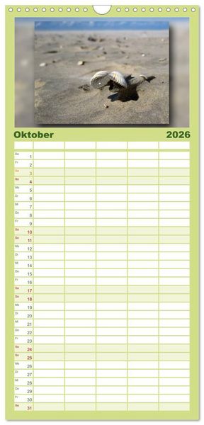 Produktbild: Familienplaner 2026 - Baltrum - Ein Tag am Strand mit 5 Spalten (Wandkalender, 21 x 45 cm) CALVENDO