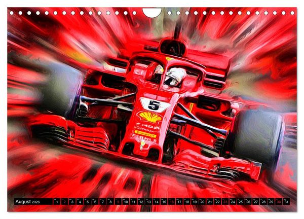 Produktbild: Vollgas im Monoposto - Digital Arts rund um die Formel 1 von Jean-Louis Glineur (Wandkalender 2026 DIN A4 quer), CALVENDO Monatskalender