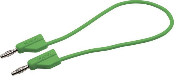Produktbild: VOLTCRAFT MSB-300 Messleitung Lamellenstecker 4mm Silikon 25.00cm Gr&uuml;n 1St.