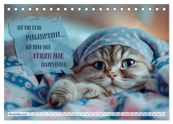 Produktbild: MORGENMUFFEL M&uuml;rrische Weisheiten (Tischkalender 2026 DIN A5 quer), CALVENDO Monatskalender