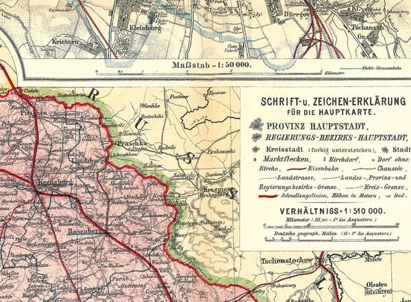 Produktbild: Historische Karte: Provinz SCHLESIEN im Deutschen Reich - um 1910 [gerollt]