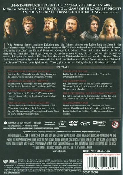 Produktbild: Game of Thrones - Staffel 1 [5 DVDs]