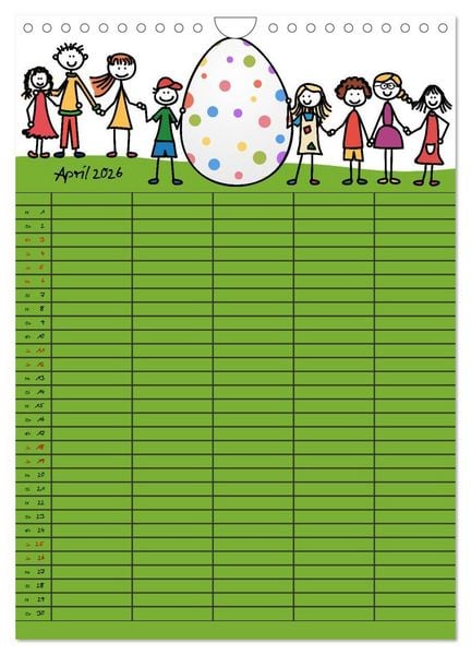 Produktbild: Fr&ouml;hlicher Familienplaner (Wandkalender 2026 DIN A4 hoch), CALVENDO Monatskalender