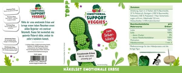 Produktbild: Emotional Support Veggies H&auml;kelset Erbse