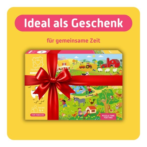 Produktbild: TEAMPUZZLE &ndash; Auf dem Bauernhof &ndash; 194 Teile &ndash; Kinderpuzzle mit gro&szlig;en & kleinen Teilen