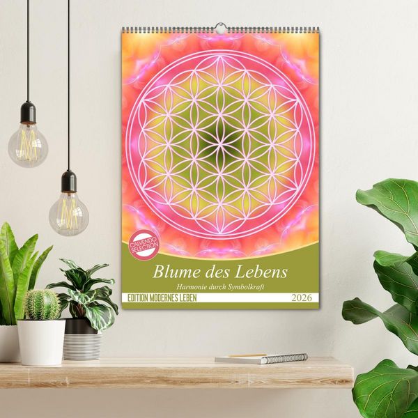 Produktbild: Blume des Lebens - Harmonie durch Symbolkraft (Wandkalender 2026 DIN A2 hoch), CALVENDO Monatskalender