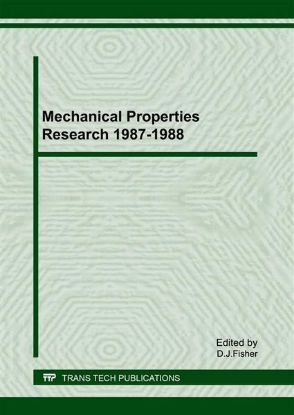 Produktbild: Mechanical Properties Research 1987-1988