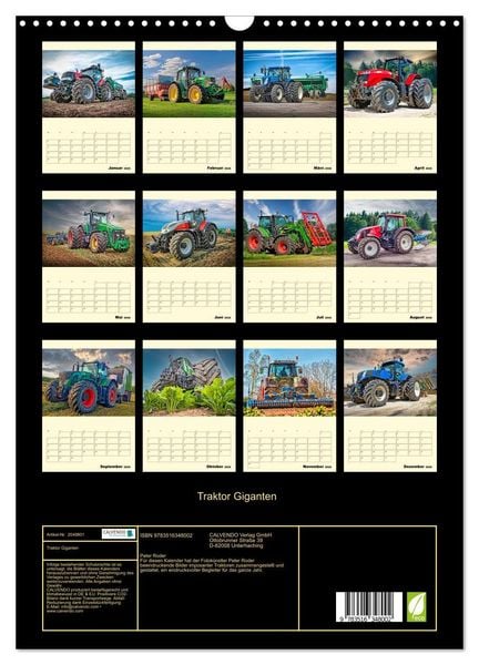 Produktbild: Traktor Giganten (Wandkalender 2026 DIN A3 hoch), CALVENDO Monatskalender