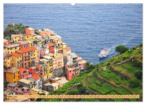Produktbild: Cinque Terre - die bunten D&ouml;rfer Liguriens (hochwertiger Premium Wandkalender 2026 DIN A2 quer), Kunstdruck in Hochglanz