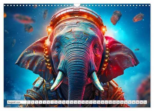 Produktbild: Tiere erobern den Weltraum (Wandkalender 2026 DIN A3 quer), CALVENDO Monatskalender