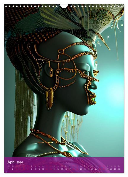 Produktbild: Voodoo-Sch&ouml;nheiten - Computertr&auml;ume aus der KI (Wandkalender 2026 DIN A3 hoch), CALVENDO Monatskalender