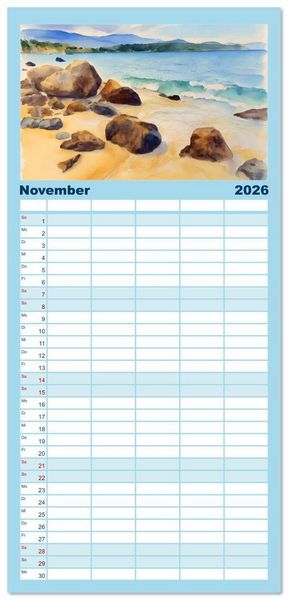 Produktbild: Familienplaner 2026 - Kretische Impressionen mit 5 Spalten (Wandkalender, 21 x 45 cm) CALVENDO