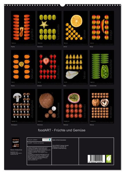 Produktbild: foodART - Fr&uuml;chte und Gem&uuml;se (hochwertiger Premium Wandkalender 2026 DIN A2 hoch), Kunstdruck in Hochglanz