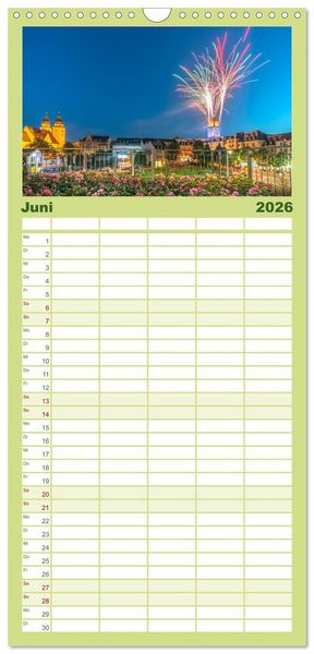 Produktbild: Familienplaner 2026 - Vogtland - von Klingenthal bis G&ouml;ltzschtal mit 5 Spalten (Wandkalender, 21 x 45 cm) CALVENDO