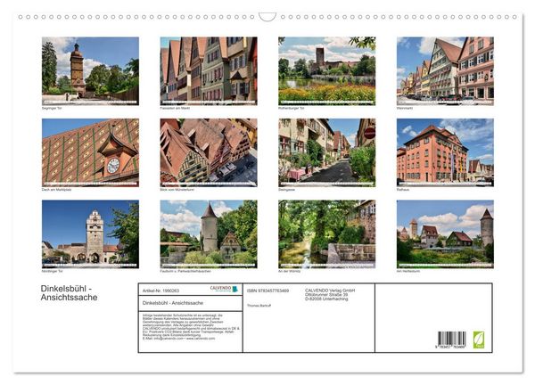 Produktbild: Dinkelsb&uuml;hl - Ansichtssache (Wandkalender 2026 DIN A2 quer), CALVENDO Monatskalender