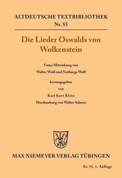 Produktbild: Die Lieder Oswalds von Wolkenstein