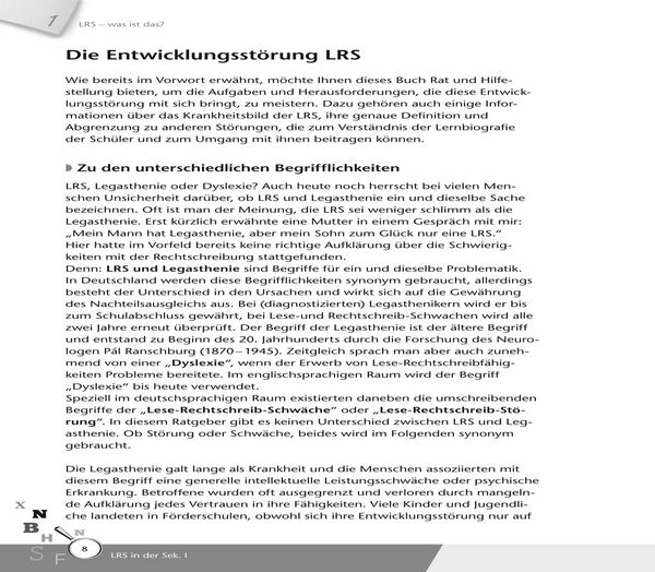 Produktbild: LRS in der Sek. &Iota;