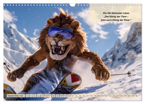 Produktbild: Tierisch lustige Skifahrer (Wandkalender 2026 DIN A3 quer), CALVENDO Monatskalender
