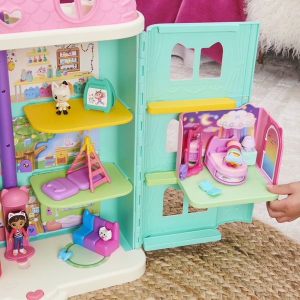 Produktbild: DREAMWORKS GABBY'S DOLLHOUSE - Deluxe Raum, Sweet Dreams, Schlafzimmer mit Kuschelkatze (engl. Pillow Cat), M&ouml;belst&uuml;cken und thematischem Zubeh&ouml;r