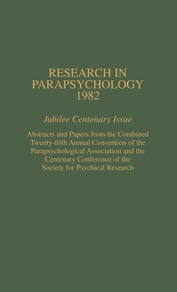 Produktbild: Research in Parapsychology 1982
