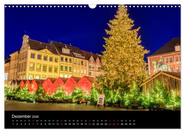 Produktbild: D&uuml;sseldorf bei Nacht (Wandkalender 2026 DIN A3 quer), CALVENDO Monatskalender