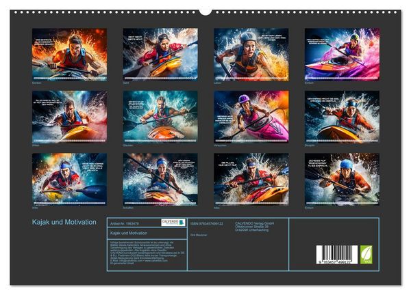 Produktbild: Kajak und Motivation (hochwertiger Premium Wandkalender 2026 DIN A2 quer), Kunstdruck in Hochglanz