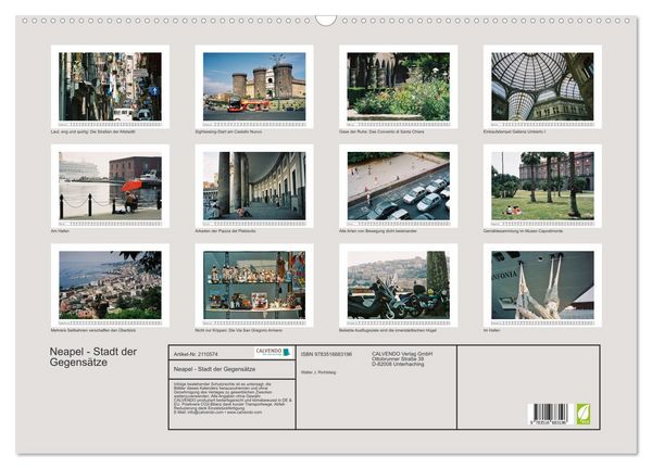 Produktbild: Neapel - Stadt der Gegens&auml;tze (Wandkalender 2026 DIN A2 quer), CALVENDO Monatskalender