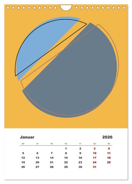 Produktbild: GeoArt - geometrische Formen (Wandkalender 2026 DIN A4 hoch), CALVENDO Monatskalender