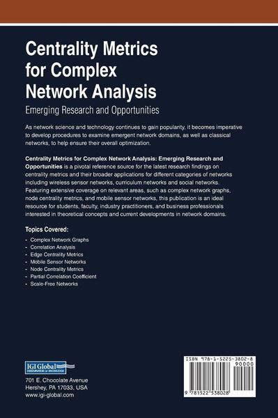 Produktbild: Centrality Metrics for Complex Network Analysis