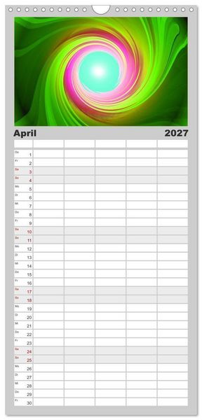 Produktbild: Familienplaner 2027 - Energie-Spiralen mit 5 Spalten (Wandkalender, 21 x 45 cm) CALVENDO