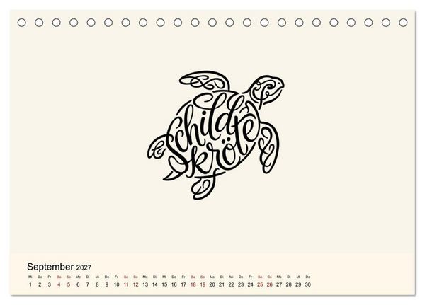 Produktbild: Buchstabentiere (Tischkalender 2027 DIN A5 quer), CALVENDO Monatskalender