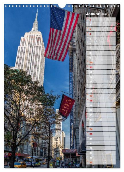 Produktbild: New York City Geburtstagskalender (Wandkalender 2026 DIN A3 hoch), CALVENDO Monatskalender