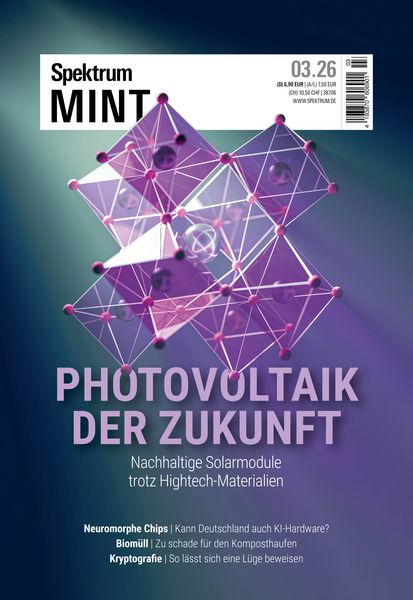 Spektrum MINT 3/2026 - Photovoltaik der Zukunft, Paperback von , Spektrum der Wissenschaft, 978-3-690-41065-6