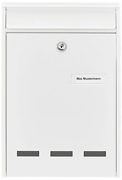 Burg Wächter 61010 POCKET 5871 W Briefkasten Stahl Weiß Schlüsselschloss