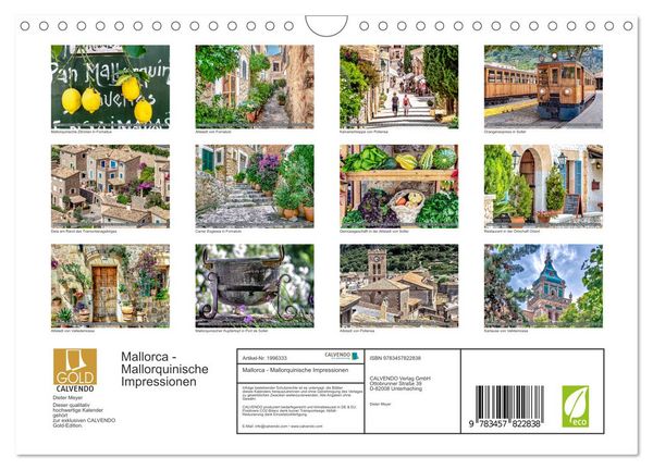 Produktbild: Mallorca - Mallorquinische Impressionen (Wandkalender 2026 DIN A4 quer), CALVENDO Monatskalender