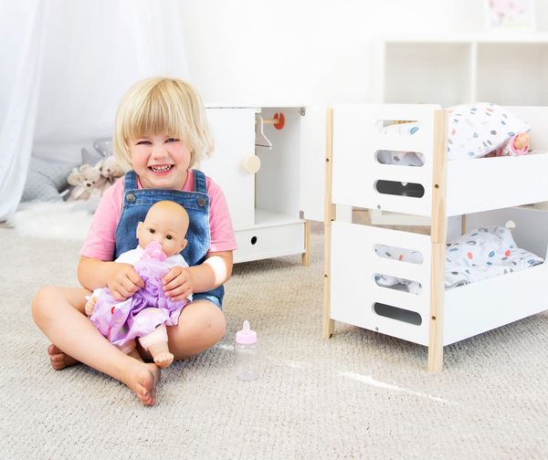 Produktbild: small foot 11811 - Puppenhochbett, Little Button, Etagen-Puppenbett, Holz