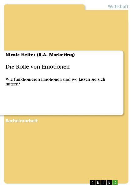 Produktbild: Die Rolle von Emotionen