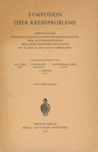Produktbild: Symposion &Uuml;ber Krebsprobleme