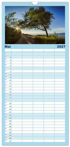 Produktbild: Familienplaner 2027 - Meer-Landschaft - 12 Monate Schleswig Holstein mit 5 Spalten (Wandkalender, 21 x 45 cm) CALVENDO