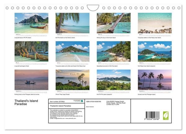 Produktbild: Thailand's Island Paradise (Wall Calendar 2026 DIN A4 landscape), CALVENDO 12 Month Wall Calendar