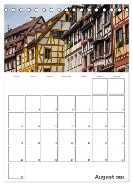 Produktbild: N&Uuml;RNBERG Bezauberndes Altstadtherz / Terminplaner (Tischkalender 2026 DIN A5 hoch), CALVENDO Monatskalender