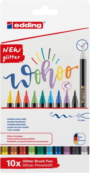 Produktbild: edding 1340 glitzer Pinselstift 10er Set