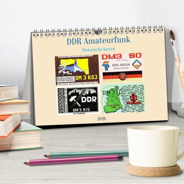 Produktbild: DDR Amateurfunk Historische Karten (Tischkalender 2026 DIN A5 quer), CALVENDO Monatskalender