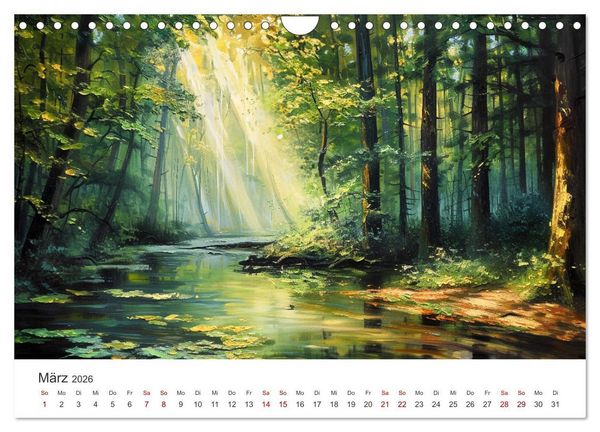 Produktbild: Farben und Licht - Landschaftsmalerei im Jahreskreis (Wandkalender 2026 DIN A4 quer), CALVENDO Monatskalender